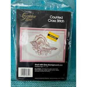 Golden Bee Shell with Grey Background 60351 cross stitch kit